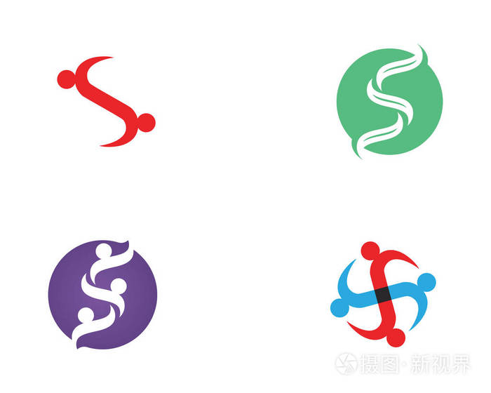 人民社区团结团队标志矢量