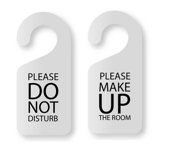 门挂. 向量不要打扰和整理房间请酒店衣架标志