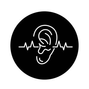 听力测试概念标志, 例证照片