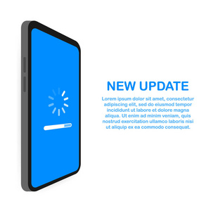 系统软件更新数据更新或与屏幕上的进度条同步。矢量插图