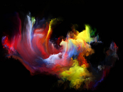 彩色流动系列。 由数字绘画流组成的艺术抽象，以音乐创造力想象力艺术和设计为主题