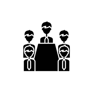 董事会黑色图标, 矢量符号上孤立的背景.董事会概念标志, 例证照片