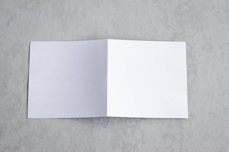 空白肖像模拟纸。 小册子杂志孤立于灰色多变的背景白纸上孤立于灰色