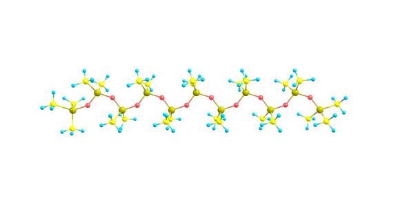 四甲基硅氧烷是一种无色液体。 溶于苯和低分子量烃。 三维插图