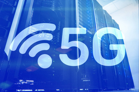 5g快速无线互联网连接通信移动技术理念。