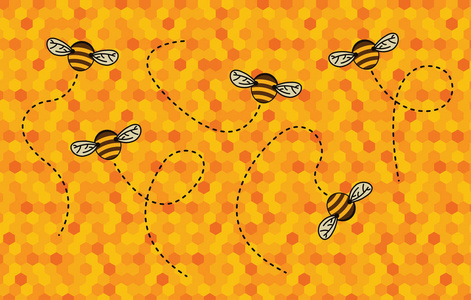 蜂蜜背景的矢量插图