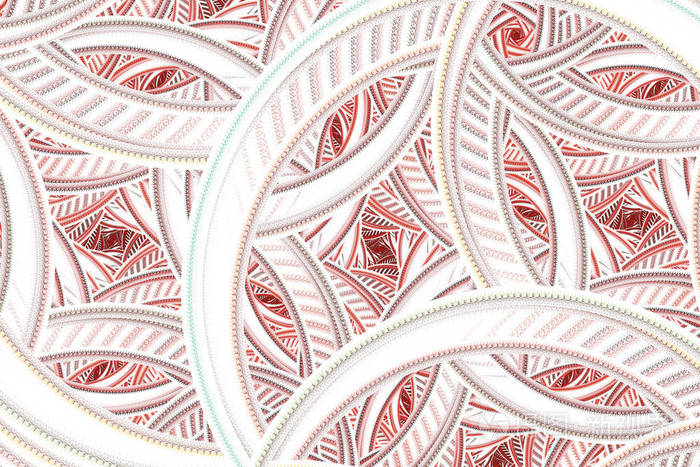 复杂的抽象分形五颜六色的花型有圆圈和曲线