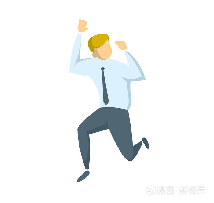 穿白衬衫的商人逃跑了. 横幅信息图形或网站的概念. 平面矢量插图.