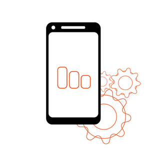智能手机在 iphone 风格的黑色颜色与空白触摸屏隔离在白色背景。股票向量例证