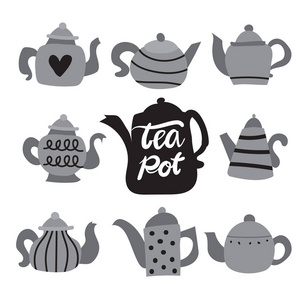 茶壶收集矢量设计壶收集矢量设计