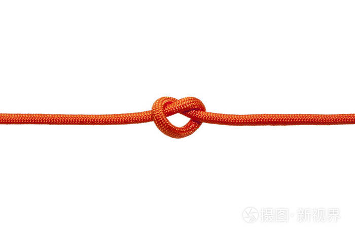 白色背景的绳结隔离