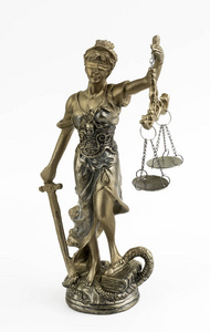  statue of justice on white background