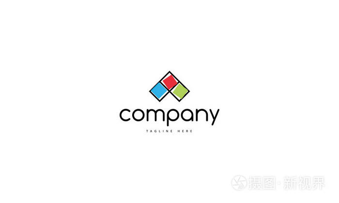 三个正方形徽标