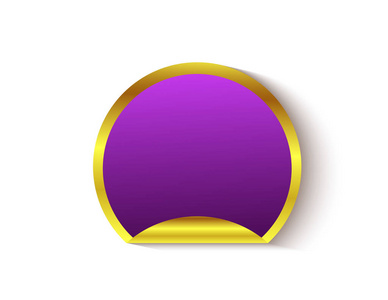 空白圆形紫色贴纸矢量插图