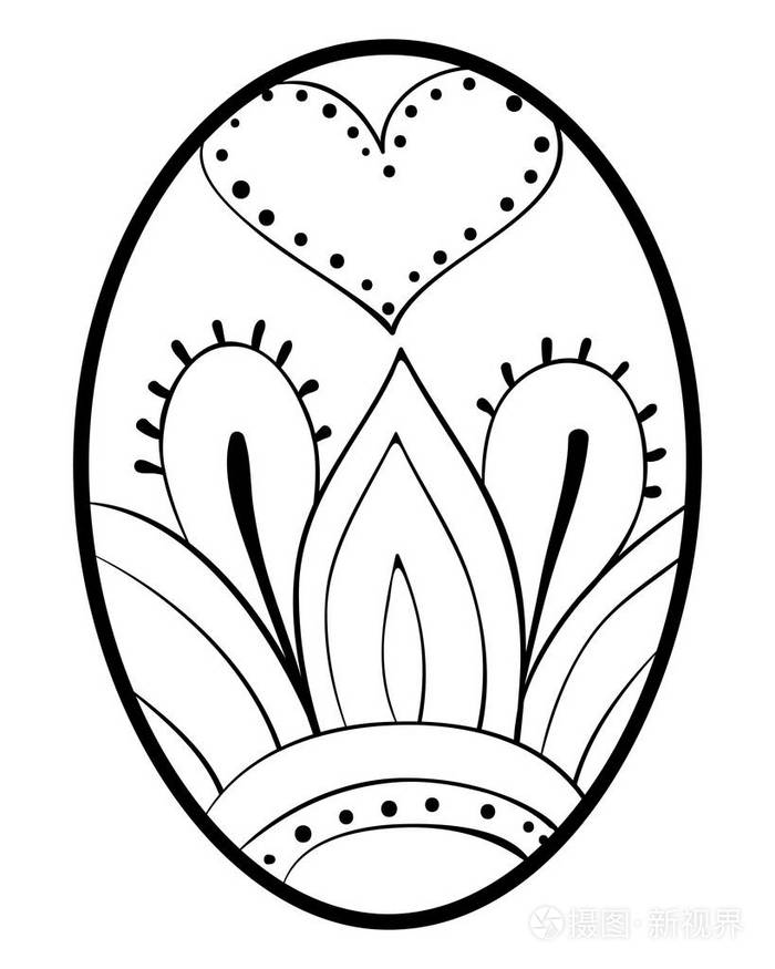 一个复活节彩蛋带有成人和儿童的装饰品形象六种艺术风格的插图用于