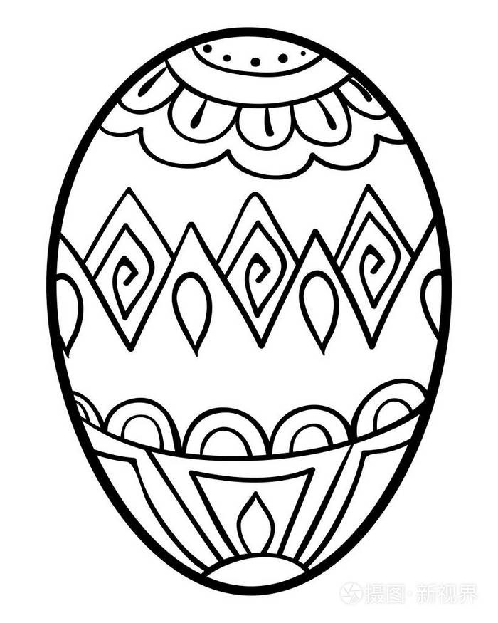一个复活节彩蛋带有成人和儿童的装饰品形象六种艺术风格的插图用于