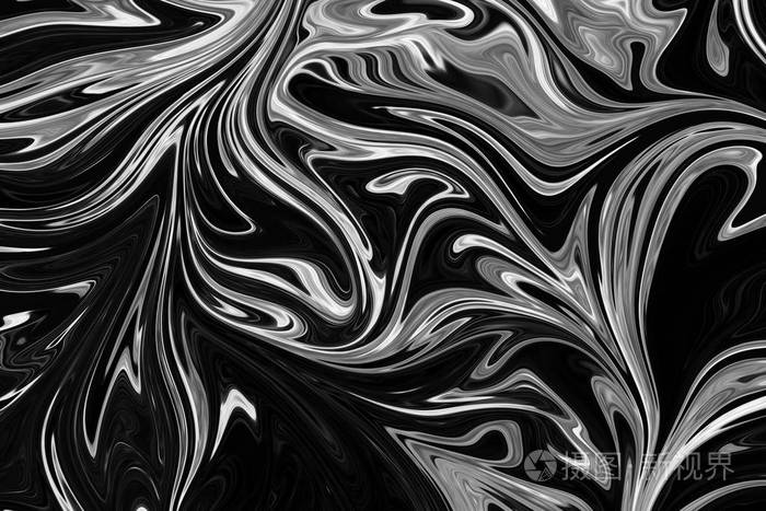 抽象灰色黑白大理石油墨图案背景黑白灰色图形色彩艺术形式的抽象图案