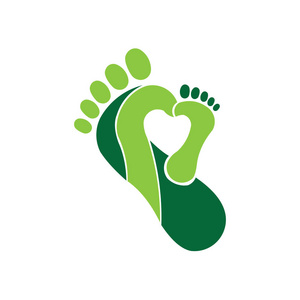 按摩卡通左右脚底轮廓插图的生物力学鞋类概念,医疗保健按摩水疗针灸