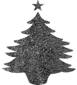 圣诞树模板与自然纹理隔离白色背景