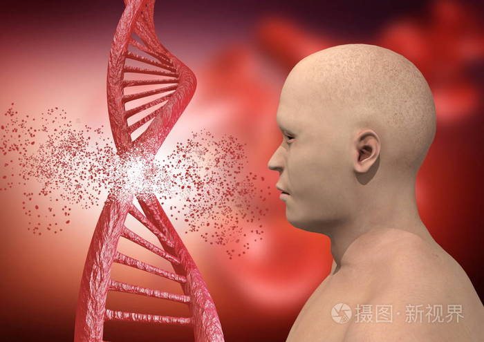 通过CRIS PR技术进行工程和遗传编辑。 基因突变。 3D渲染