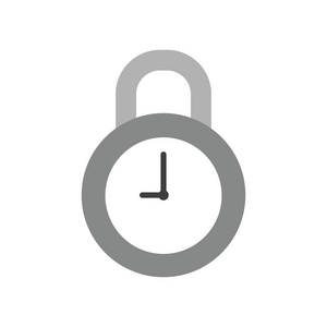 矢量插图图标概念的闭合时钟挂锁。