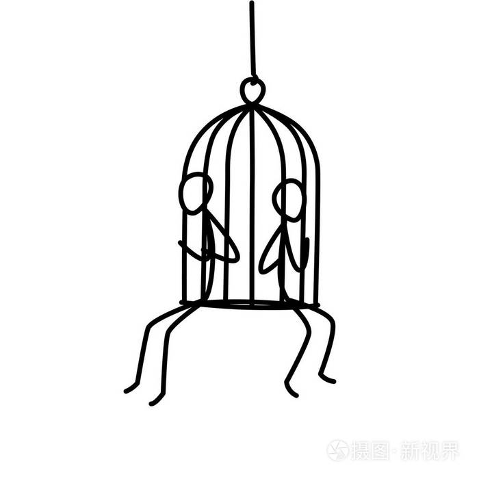 监狱笼子简笔画图片