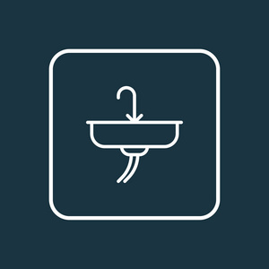 下沉图标行符号.优质隔离洗脸盆元素的时尚风格照片