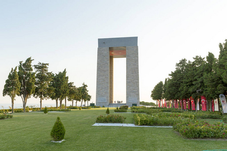  Memorial against to Dardanelles Strait. Turkish soldiers who pa