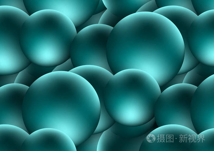 三维球体抽象背景. 明亮的动态形状矢量图