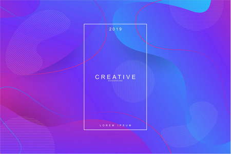 矢量插图2019年新年紫色和蓝色背景
