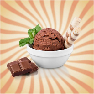 碗里有美味的巧克力冰淇淋