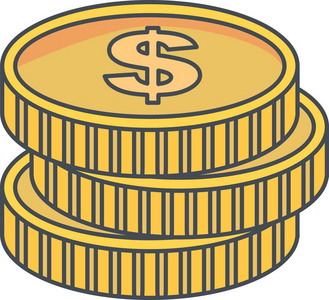 硬币矢量图标符号图标矢量插图个人和商业用途。