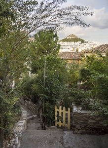 希腊雅典市里卡维托斯山的景色