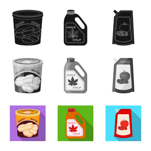独立对象的罐头和食物的图标。网络的 can 和包装股票符号集