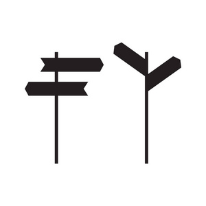 方向矢量标志。 道路指示标志空板