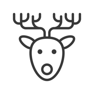 鹿矢量插图圣诞节概念的简单图标