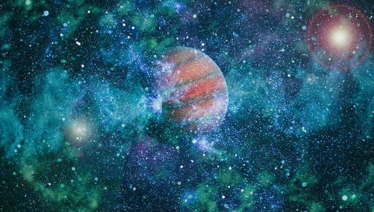 深空的螺旋星系。 这幅图像的元素由美国宇航局提供。