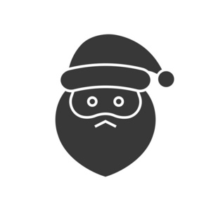 可爱的圣诞老人表情立体设计矢量插图
