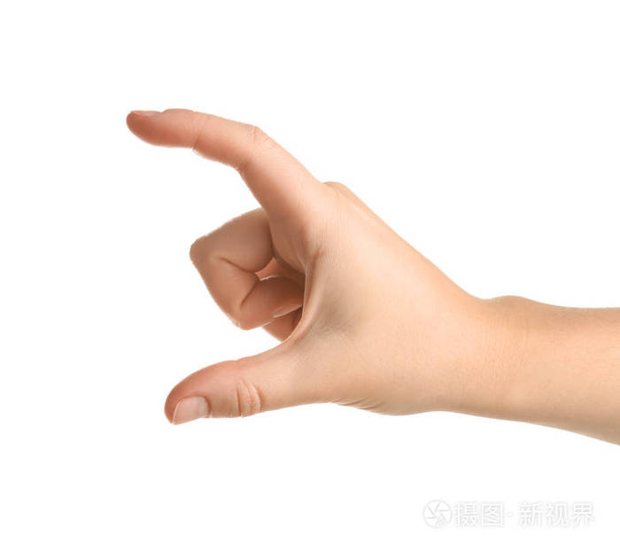 女人手里拿着白色背景的东西