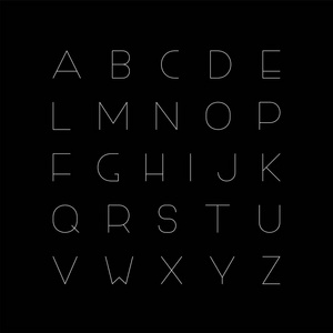 矢量简约字体创造性的英文字母表, 薄拉丁字母