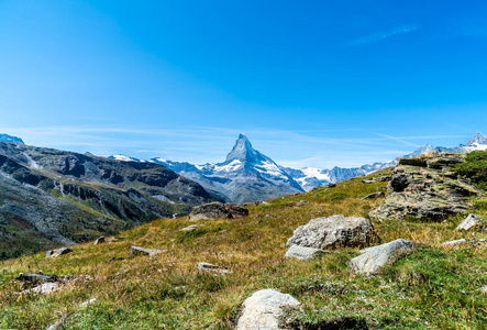 美丽的山景，在瑞士泽马特的马特霍恩峰。