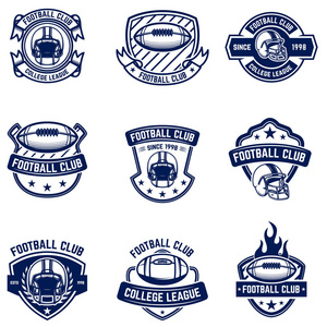美国足球标志。 标志标签标志的设计元素。 矢量图像