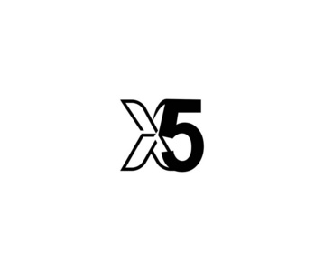 字母线性轮廓标志，链接符号x5