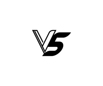 字母线性轮廓标志，链接符号v5