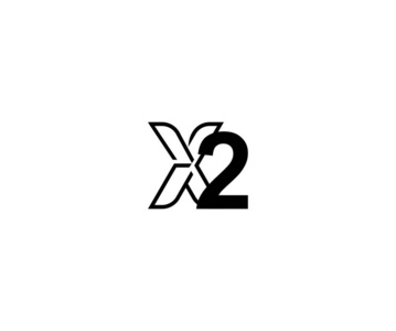 字母线性轮廓标志，链接符号x2