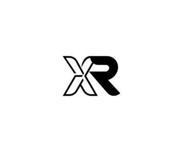 字母表线性轮廓标志，链接字母XR