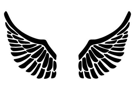 手绘鹰翅膀插图孤立在白色背景上. 海报卡横幅标志标志t恤设计元素.