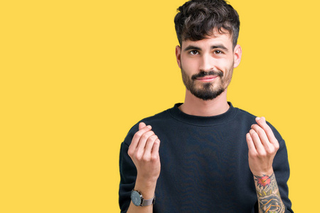 讨薪年轻帅哥出身偏僻,手握金钱手势,讨薪,做百万生意照片