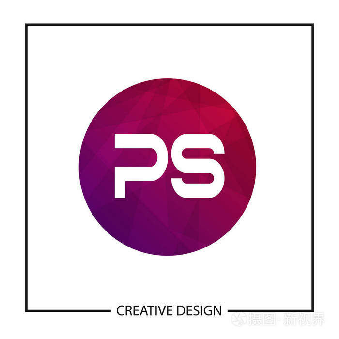 初始字母ps标志模板设计矢量插图