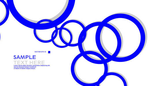 简单的圆圈背景，颜色蓝色和阴影。 EPS10矢量图形设计